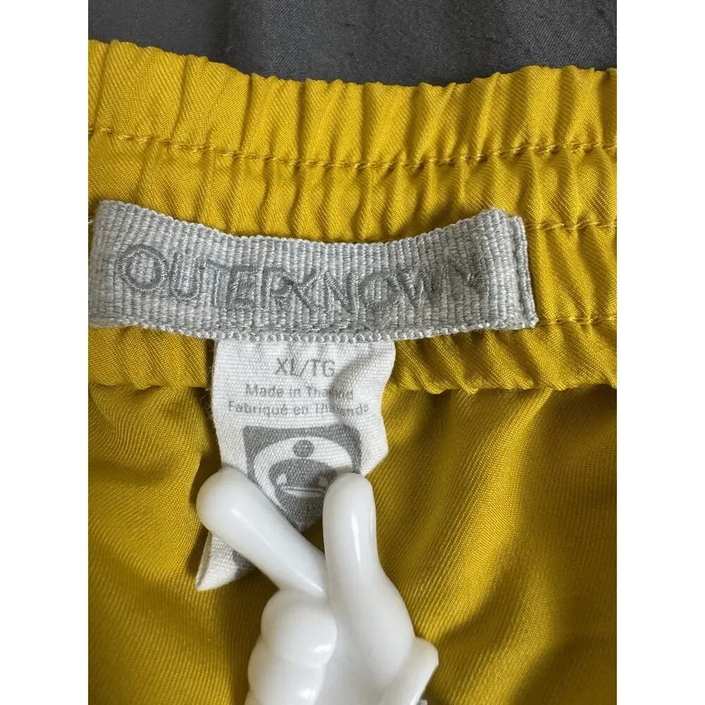 Outerknown Nomadic Volley Swim Trunks Men’s XL Yellow Quick Dry Surf Unlined